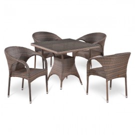 Комплект плетеной мебели из искусственного ротанга T220BG/Y290BG-W1289 Pale 4Pcs